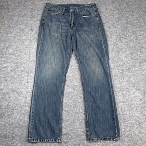 Levi's 514 Straight Fit Jeans Mens 34x32 Blue Excellent Medium Wash Denim 0476